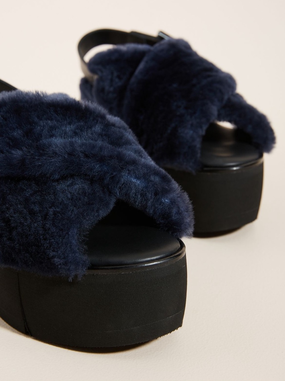 Paloma Barceló  Faux-Fur Platform Sandals size 39 euc